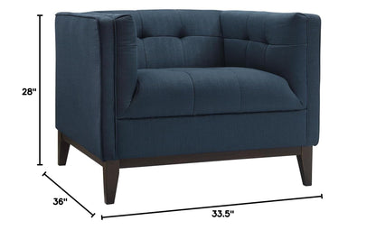 home office desk chairs | CasaFoyer Serve Armchair | Tufted Buttons | Polyester Upholstery | Comfortable Foam Cushioning | Walnut Stained Legs | Ideal for Living Rooms & Reception Areas | casafoyer.myshopify.com