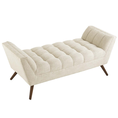 ottomans | CasaFoyer Response Collection | Tufted Upholstered Bench | Ultimate Relaxation | Elegantly Crafted | Plush Foam Padding | Chic Design | Tapered Wooden Legs | Beige | casafoyer.myshopify.com