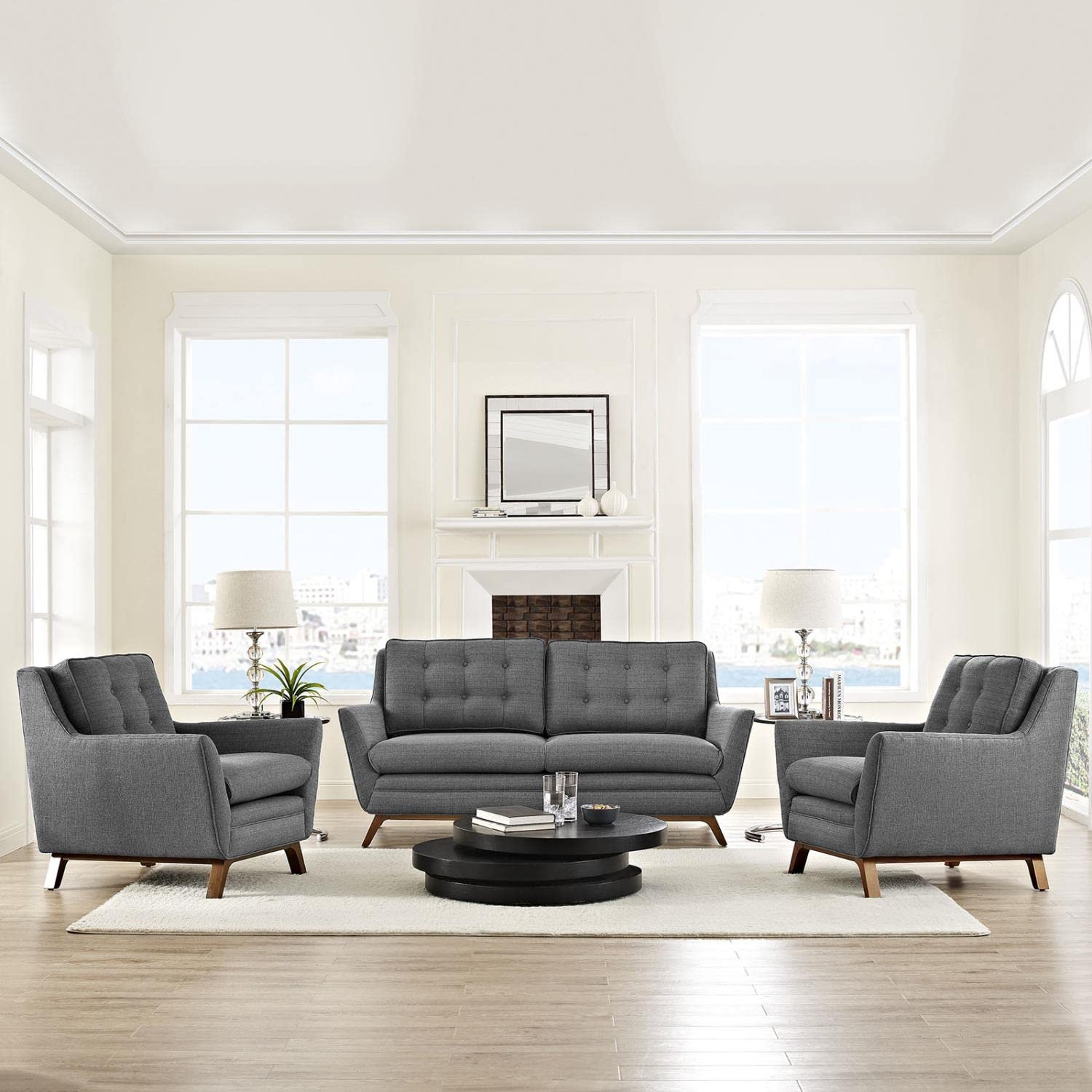 kitchen and dining room sets | CasaFoyer Beguile Collection | Mid-Century Style | Fabric Living Room Set | Gray | casafoyer.myshopify.com