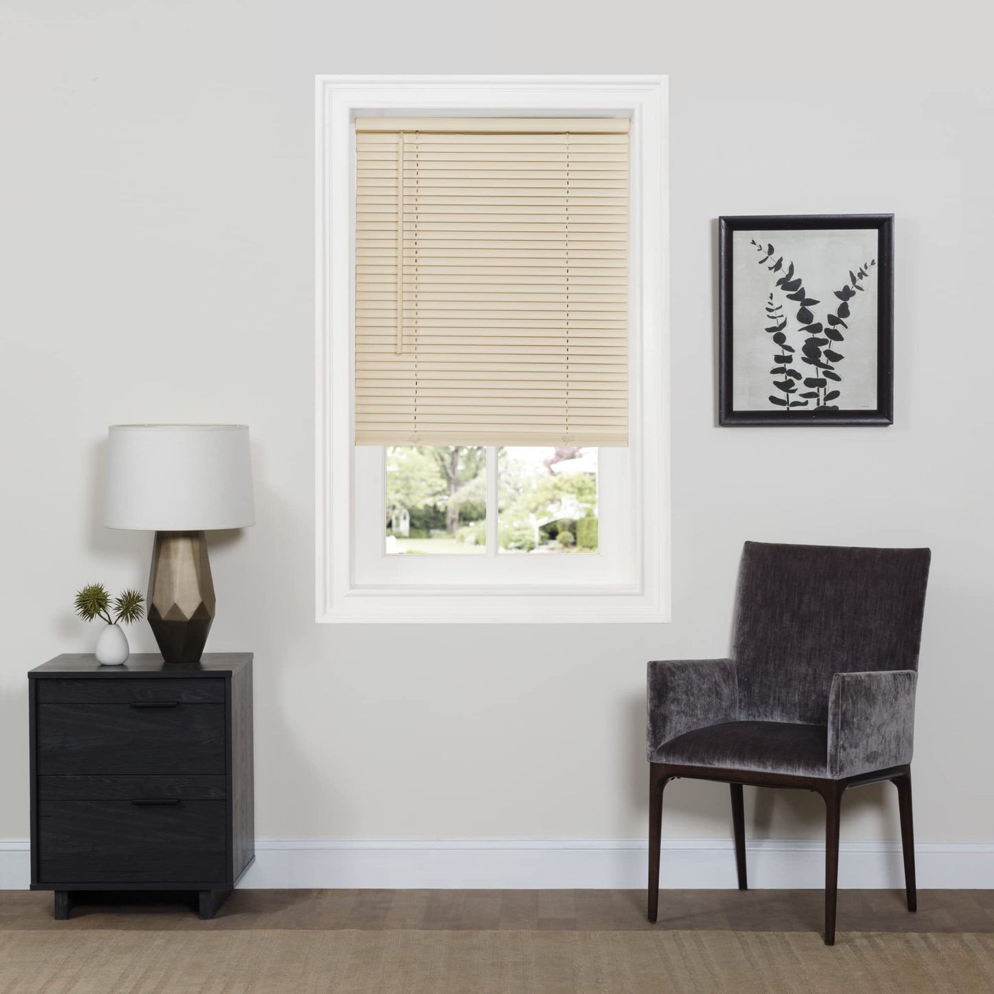 window treatment horizontal blinds | CasaFoyer Cordless GII Deluxe Sundown 1 Blind | Room Darkening | PVC | Tilt Wand | Cordless Lift | Easy Installation | Alabaster | 27x64 | casafoyer.myshopify.com