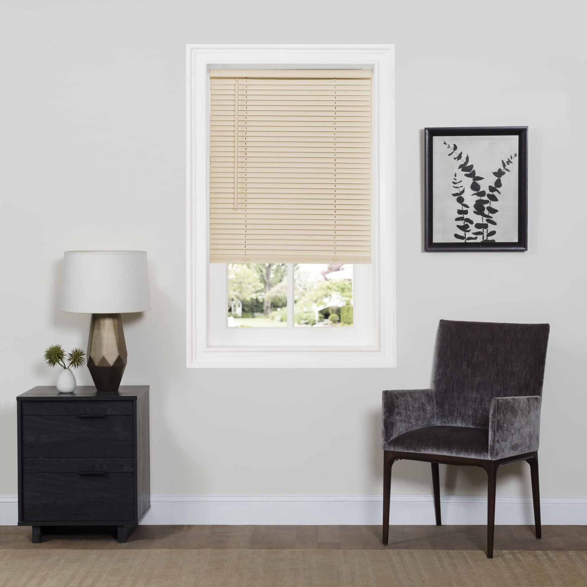 window treatment horizontal blinds | CasaFoyer Cordless GII Deluxe Sundown 1 Blind | Room Darkening | PVC | Child & Pet Safe | Easy to Operate | Hidden Mounting Brackets | 23x64 Alabaster | casafoyer.myshopify.com