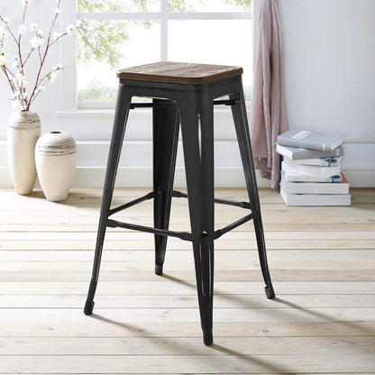 barstools | CasaFoyer Promenade Bamboo & Metal Bar Stool | Vintage Steel Finish | Industrial Modern Design | Exceptional Craftsmanship | Versatile & Eye-Catching | casafoyer.myshopify.com