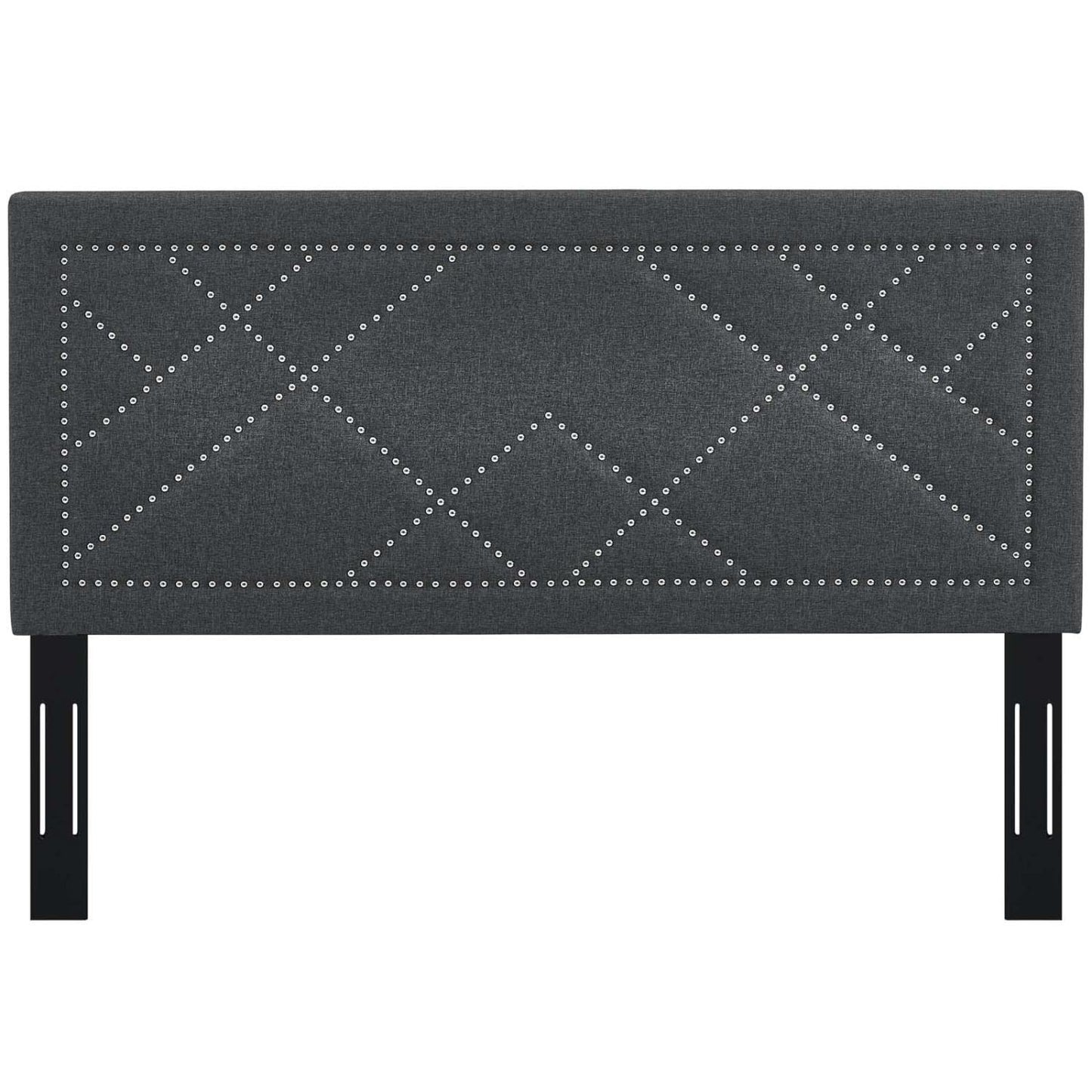headboards | CasaFoyer Reese Nailhead Full/Queen Headboard | Modern Elegant Design | Adjustable Height | Sturdy Frame | Gray Linen Fabric | casafoyer.myshopify.com