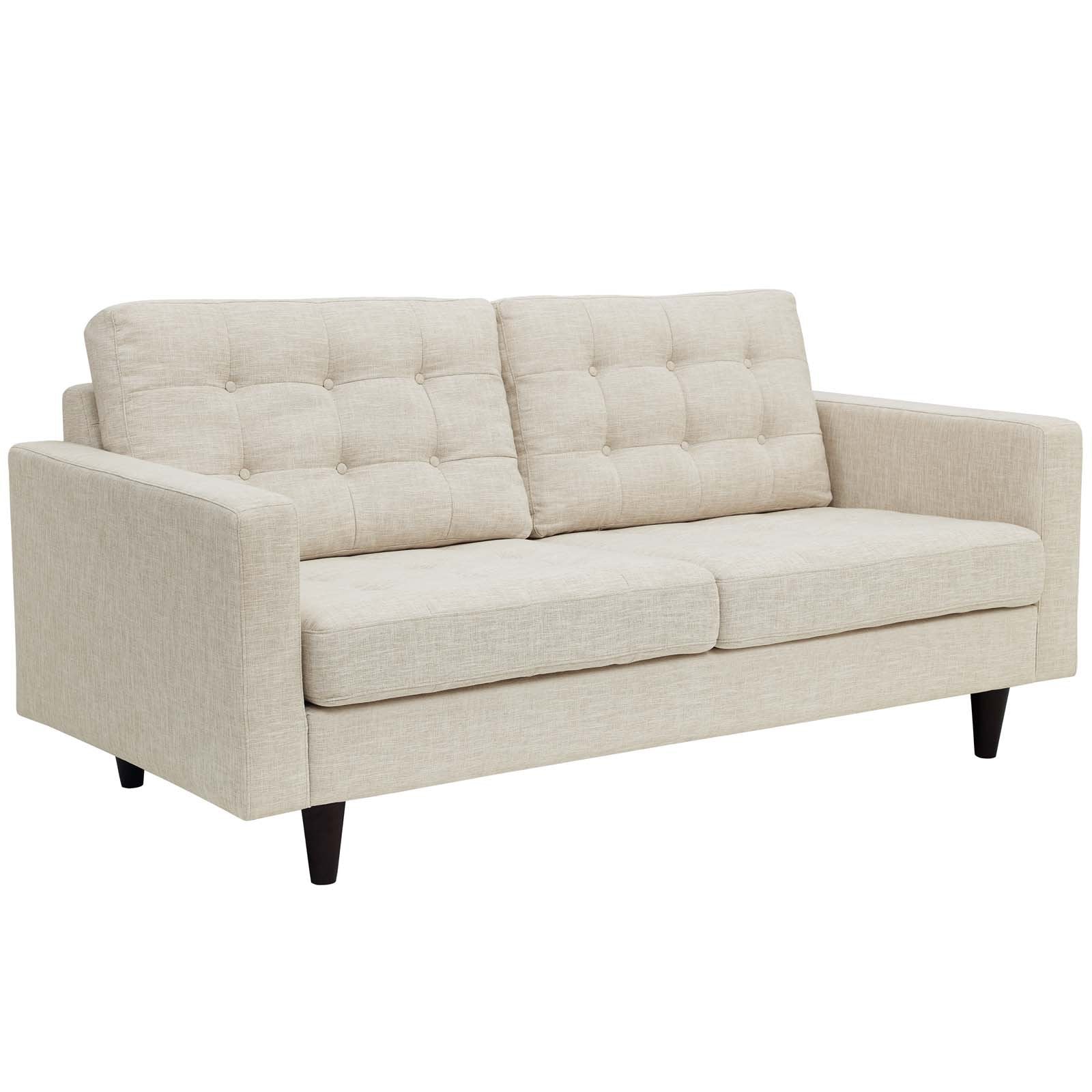 ottomans | CasaFoyer Empress Exquisite Design Tufted Loveseat | Luxurious Cushions | Elegant Armrests | Solid Wood Legs | Floor Protection | Beige | casafoyer.myshopify.com