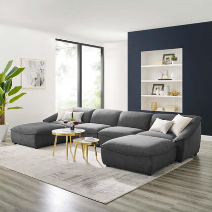 kitchen and dining room sets | CasaFoyer Comprise Upholstered 6-Piece Living Room Set | Stylish Sofa, Ottomans | French Piping, Plush Seating | Polyester Upholstery | Solid Wood, Sturdy Legs | casafoyer.myshopify.com