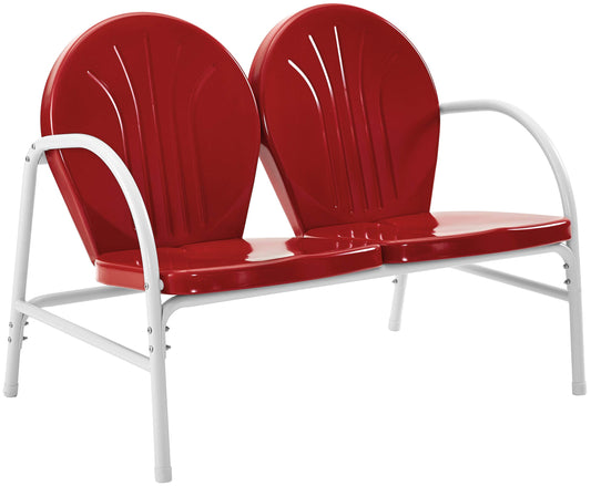 Patio Furniture Sets | Griffith Metal Outdoor Loveseat | Red Finish | Durable Steel | Nostalgic Charm | Weather Resistant | casafoyer.myshopify.com