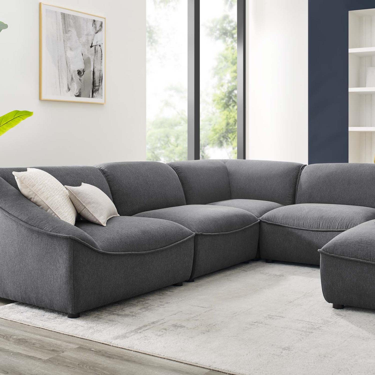 kitchen and dining room sets | CasaFoyer Comprise Upholstered 6-Piece Sectional Sofa | Ultimate Comfort & Relaxation | French Piping | Plush Seating | Solid Wood | Customizable | casafoyer.myshopify.com