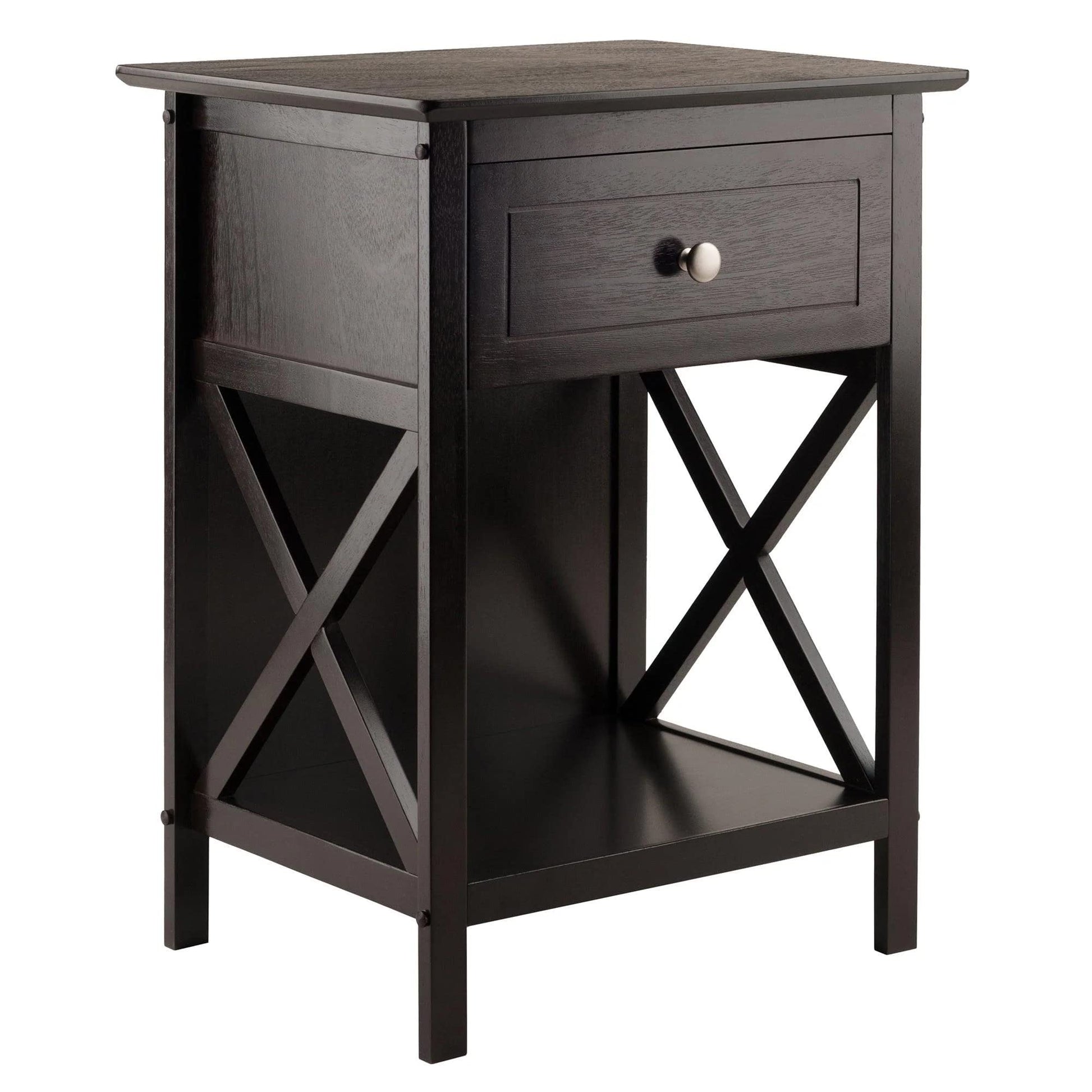 TABLE | Ergode  Wood Xylia Accent Table | Modern Design | Large Drawer & Lower Shelf | Sturdy & Durable | Coffee Finish | 18.9 W x 14.9 D x 25 H | casafoyer.myshopify.com