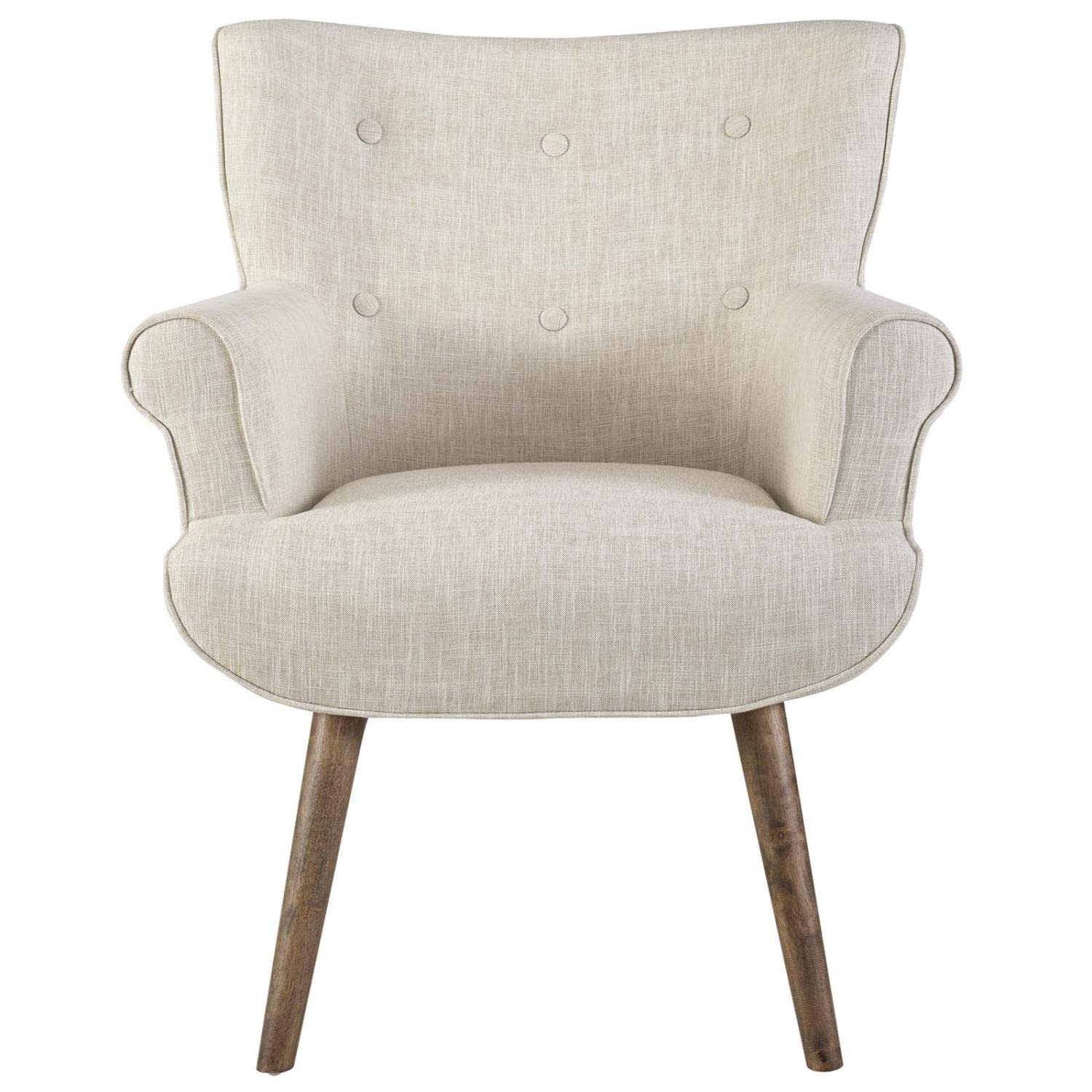 home office desk chairs | CasaFoyer Cloud Armchair | Spacious & Clutter-Free | Tufted Button Back | Walnut Legs | Beige Upholstery | Versatile & Elegant | Weight Capacity 331lbs | casafoyer.myshopify.com
