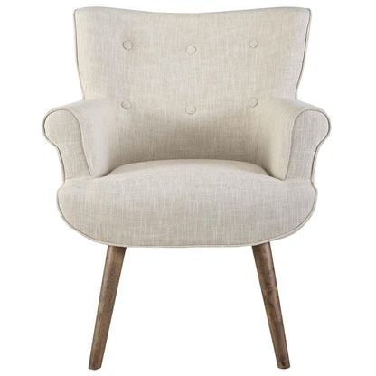 home office desk chairs | CasaFoyer Cloud Armchair | Spacious & Clutter-Free | Tufted Button Back | Walnut Legs | Beige Upholstery | Versatile & Elegant | Weight Capacity 331lbs | casafoyer.myshopify.com