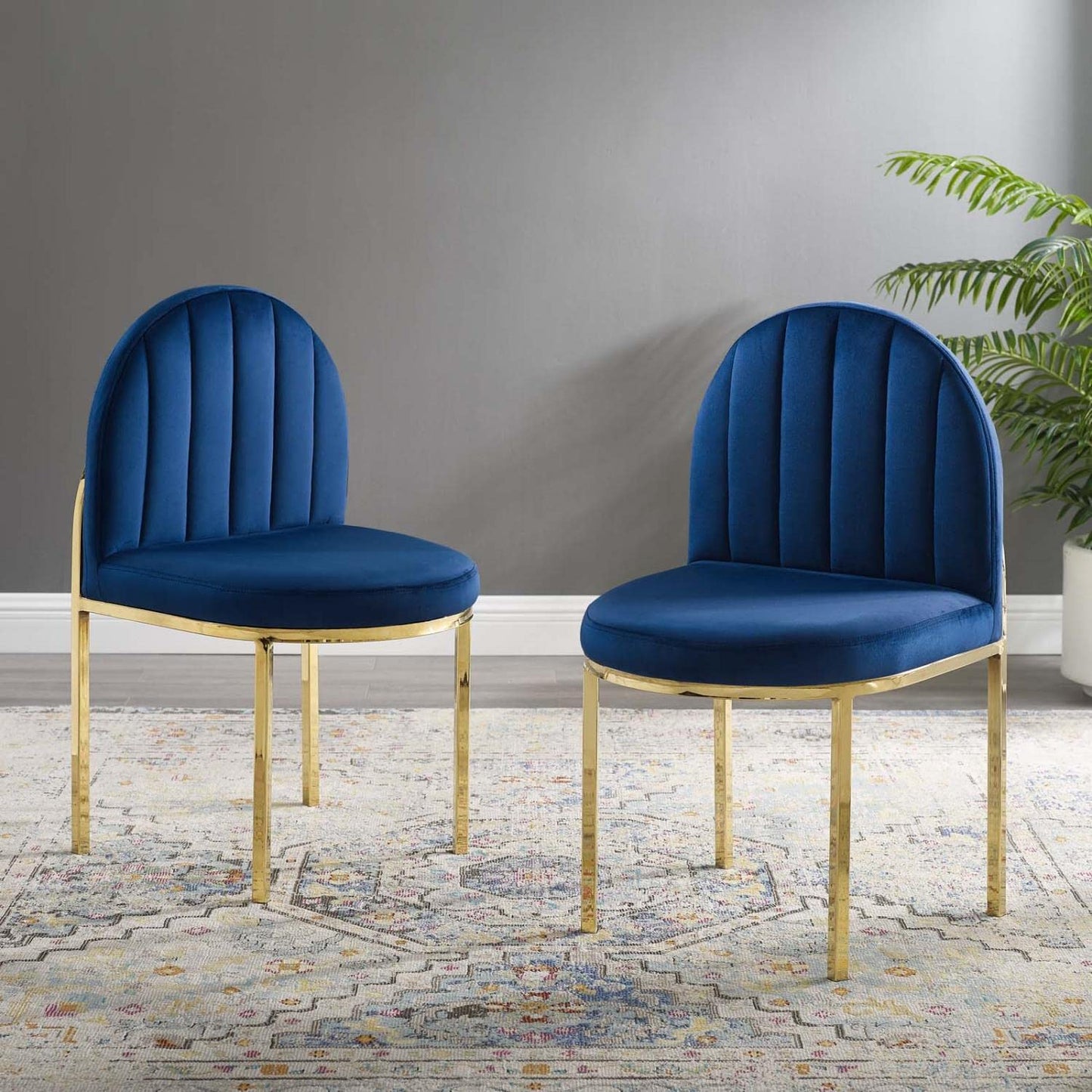 home office desk chairs | CasaFoyer Isla Channel Tufted Performance Velvet Dining Side Chair Set of 2 | Gold Navy | Stain-Resistant Upholstery | Comfortable & Durable | 331 lbs Capacity | casafoyer.myshopify.com