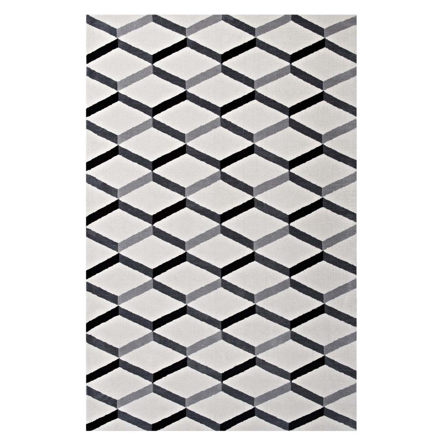 area rugs | CasaFoyer Sigrun Geometric Chevron Area Rug | Modern Design | Soft Polyester Microfiber | Jute Bottom | High-Density Weave | Non-Shedding | Stain-Resistant | Easy to Maintain | 5x8 | Black and White | casafoyer.myshopify.com
