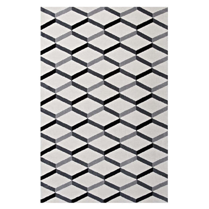 area rugs | CasaFoyer Sigrun Geometric Chevron Area Rug | Modern Design | Soft Polyester Microfiber | Jute Bottom | High-Density Weave | Non-Shedding | Stain-Resistant | Easy to Maintain | 5x8 | Black and White | casafoyer.myshopify.com