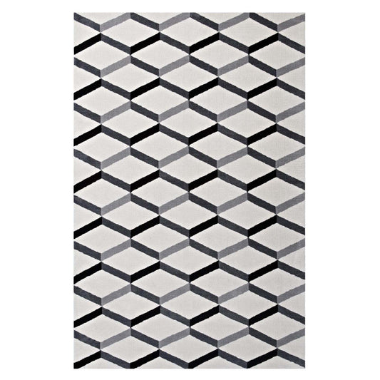 area rugs | CasaFoyer Sigrun Geometric Chevron Area Rug | Modern Design | Soft Polyester Microfiber | Jute Bottom | High-Density Weave | Non-Shedding | Stain-Resistant | Easy to Maintain | 5x8 | Black and White | casafoyer.myshopify.com