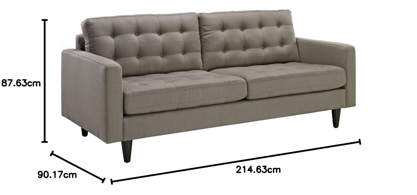 ottomans | CasaFoyer Empress Tufted Button Sofa | Luxurious Upholstered Furniture | Complete Home Furnishing Solution | Regal Armrests | Solid Wood Legs | Bonded Leather Upholstery | Granite | casafoyer.myshopify.com
