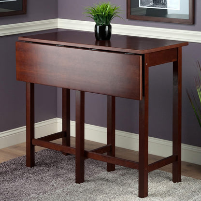 TABLE | CasaFoyer  Wood Lynnwood Drop-Leaf High Table | Versatile & Space-Saving | Walnut Finish | Accommodates 6 | Easy Assembly | 60-Day Replacement | casafoyer.myshopify.com