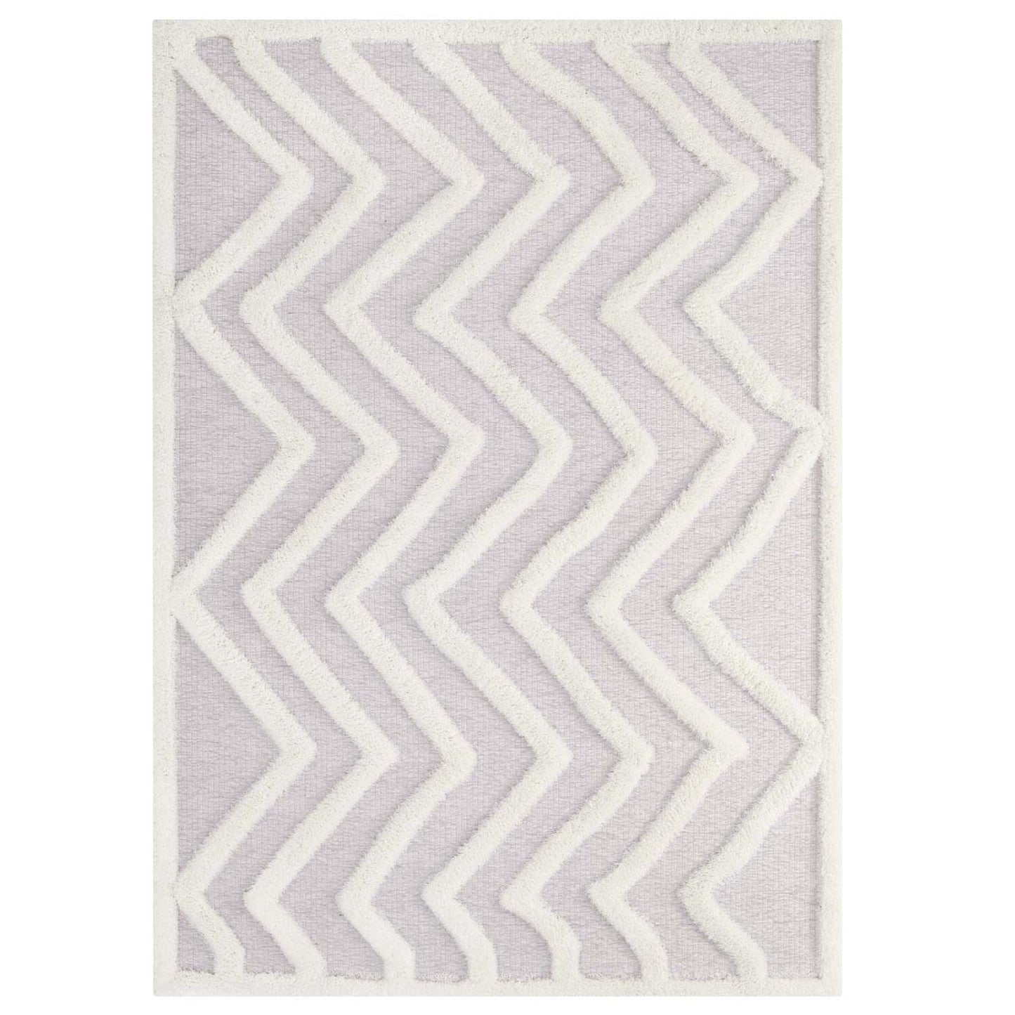 Carpet & Rugs | CasaFoyer Pathway Abstract Chevron 5x8 Shag Area Rug | Elegant Ivory & Light Gray Design | Luxurious Polyester & Chenille Blend | Durable & Family-Friendly | Perfect for Living Room, Bedroom, or Family Room | Easy to Clean & Maintain | Includes One Rug | casafoyer.myshopify.com
