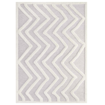 Carpet & Rugs | CasaFoyer Pathway Abstract Chevron 5x8 Shag Area Rug | Elegant Ivory & Light Gray Design | Luxurious Polyester & Chenille Blend | Durable & Family-Friendly | Perfect for Living Room, Bedroom, or Family Room | Easy to Clean & Maintain | Includes One Rug | casafoyer.myshopify.com