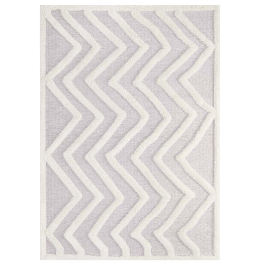 Carpet & Rugs | CasaFoyer Pathway Abstract Chevron 5x8 Shag Area Rug | Elegant Ivory & Light Gray Design | Luxurious Polyester & Chenille Blend | Durable & Family-Friendly | Perfect for Living Room, Bedroom, or Family Room | Easy to Clean & Maintain | Includes One Rug | casafoyer.myshopify.com