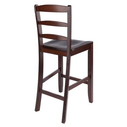 STOOL_SEATING | CasaFoyer  Wood Benjamin Ladder-Back Counter Stools | Set of 2 | Walnut Finish | Rustic to Modern Decor | 24.02 Seat Height | Solid Wood | Easy Assembly | Replacement Parts | 16.44 W x 19.67 D x 39.44 H | 29.5 lbs | casafoyer.myshopify.com