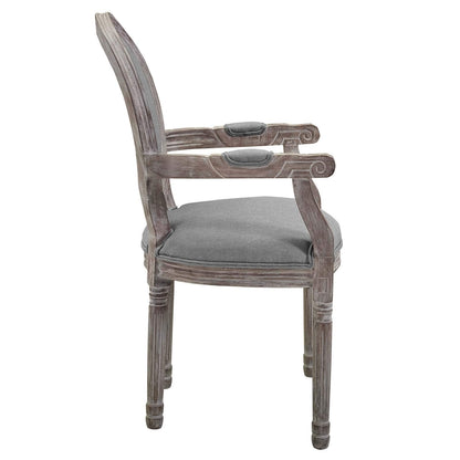 home office desk chairs | CasaFoyer Emanate Dining Armchair Set | Fluted Wood Frame | Upholstered Fabric Seat | Vintage French Aesthetic | Set of 2 | Light Gray | casafoyer.myshopify.com