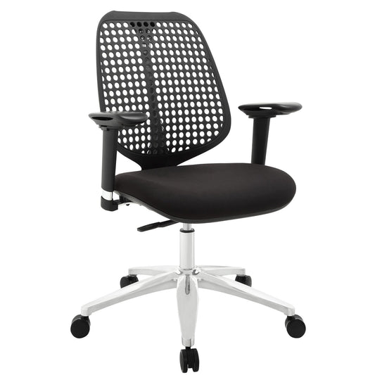 home office desk chairs | CasaFoyer Reverb Office Chair | Ergonomic Design | Adjustable Height, Tilt & Armrests | Stylish & Comfortable | Aluminum Base | Black | casafoyer.myshopify.com