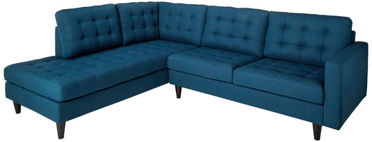 sofas | CasaFoyer Empress Button Tufted Upholstered Fabric Sectional Sofa Set | Azure | 2-Piece Left Facing Bumper & Right-Facing Loveseat | Plush Cushions | Regal Armrests | Stain-Resistant Fabric | Solid Wood Legs | 660 lbs Weight Capacity | Scratch-Free Glides | casafoyer.myshopify.com