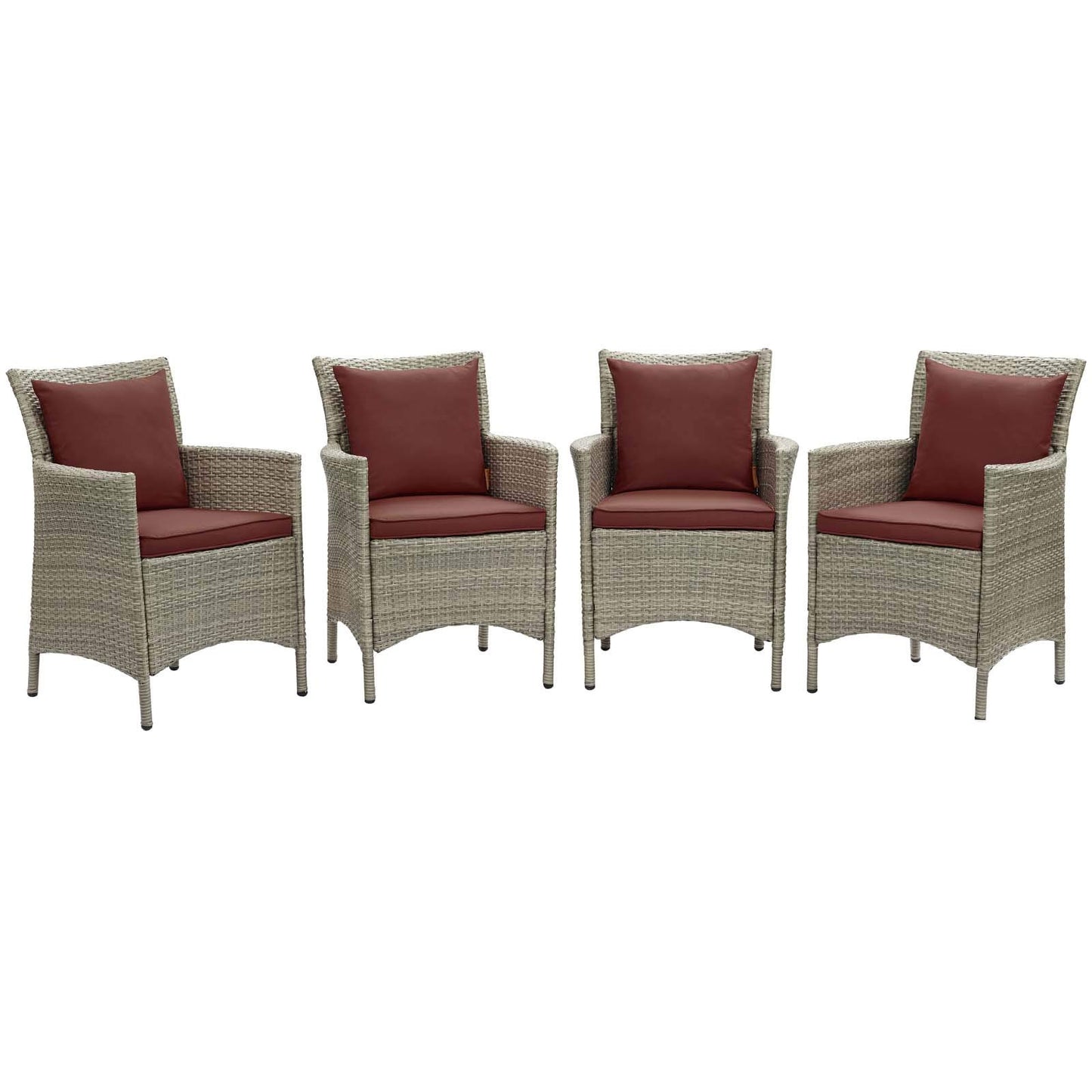patio bistro sets | CasaFoyer Conduit Outdoor Patio Dining Arm Chairs | Set of 4 | Transitional Style | Durable Aluminum Frames | UV-Resistant Wicker Rattan | Comfortable Cushions | All-Weather Chairs | casafoyer.myshopify.com