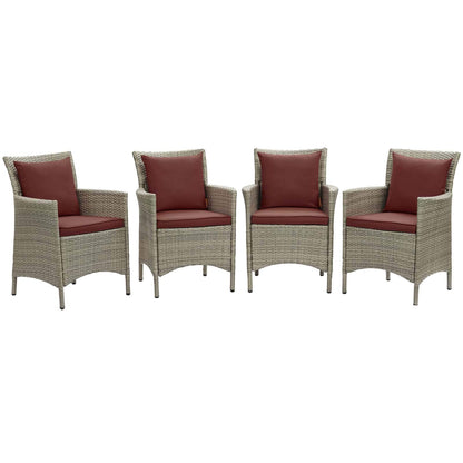 patio bistro sets | CasaFoyer Conduit Outdoor Patio Dining Arm Chairs | Set of 4 | Transitional Style | Durable Aluminum Frames | UV-Resistant Wicker Rattan | Comfortable Cushions | All-Weather Chairs | casafoyer.myshopify.com