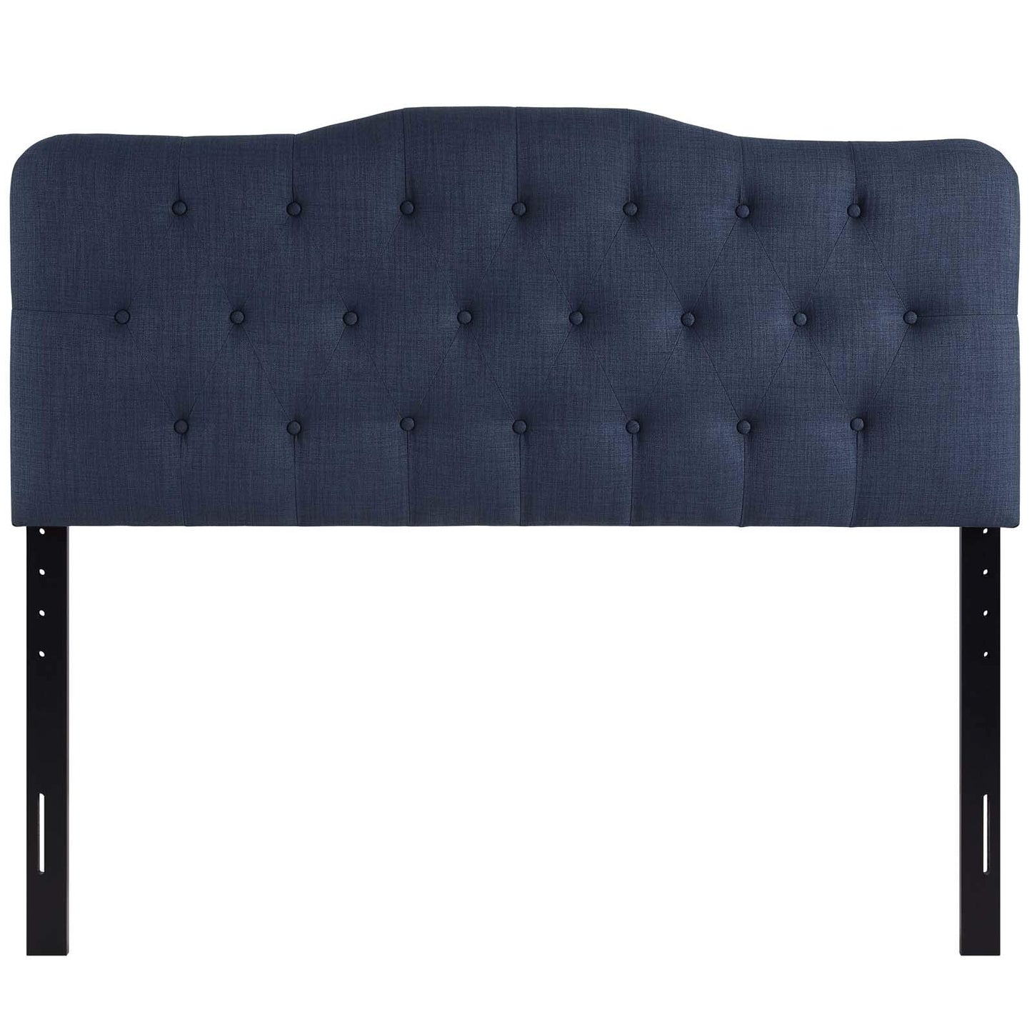 headboards | CasaFoyer  Annabel Button Tufted Linen Fabric Upholstered Queen Headboard | Tranquil Navy | Lightweight & Durable | Complete Set | casafoyer.myshopify.com