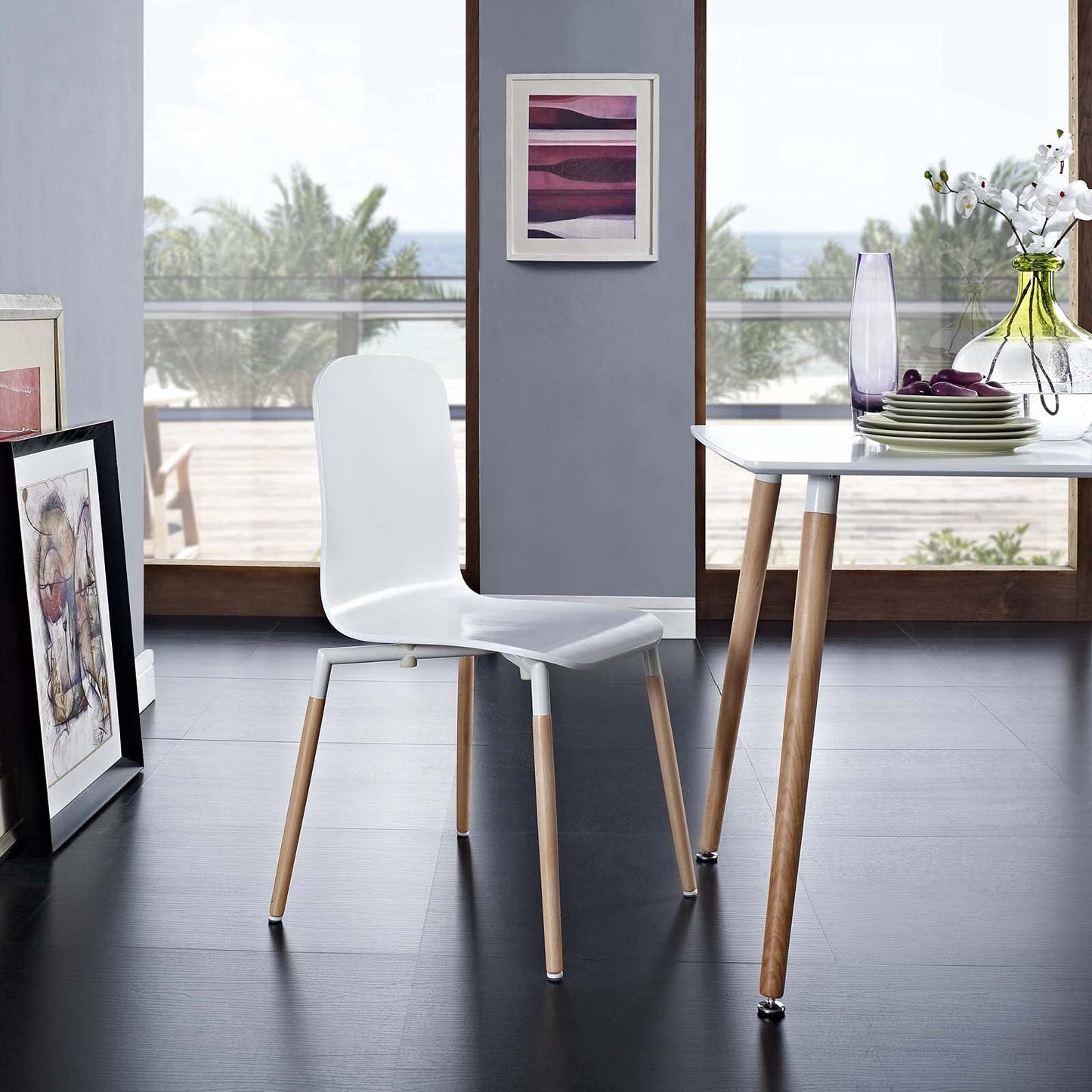 home office desk chairs | CasaFoyer Stack Wood Dining Chair | Sleek & Elegant Design | Steel Top | Beech Wood Legs | Painted Finish | Ideal for Minimalist Interiors | casafoyer.myshopify.com