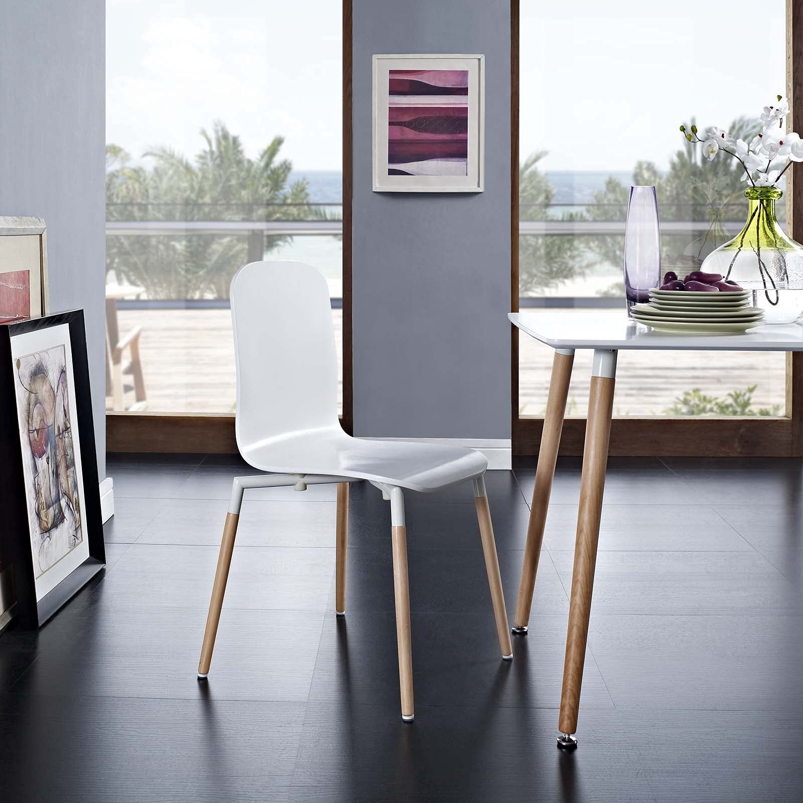 home office desk chairs | CasaFoyer Stack Wood Dining Chair | Sleek & Elegant Design | Steel Top | Beech Wood Legs | Painted Finish | Ideal for Minimalist Interiors | casafoyer.myshopify.com