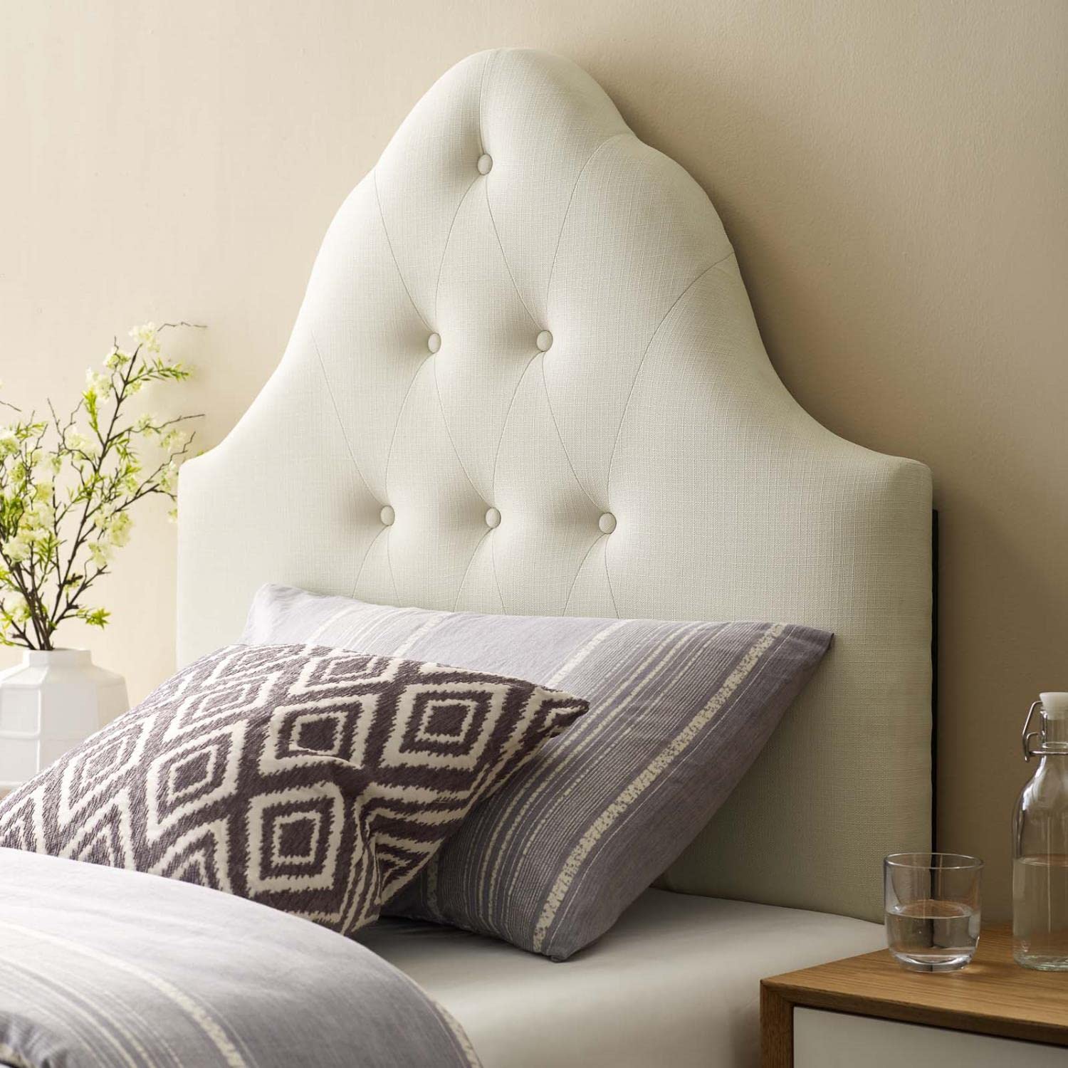 headboards | CasaFoyer Sovereign Twin Headboard | Luxurious High Arch Design | Deep Tufted Buttons | Soft Polyester Upholstery | Fits Standard Twin Size Beds | Elegant Bedroom Decor | casafoyer.myshopify.com