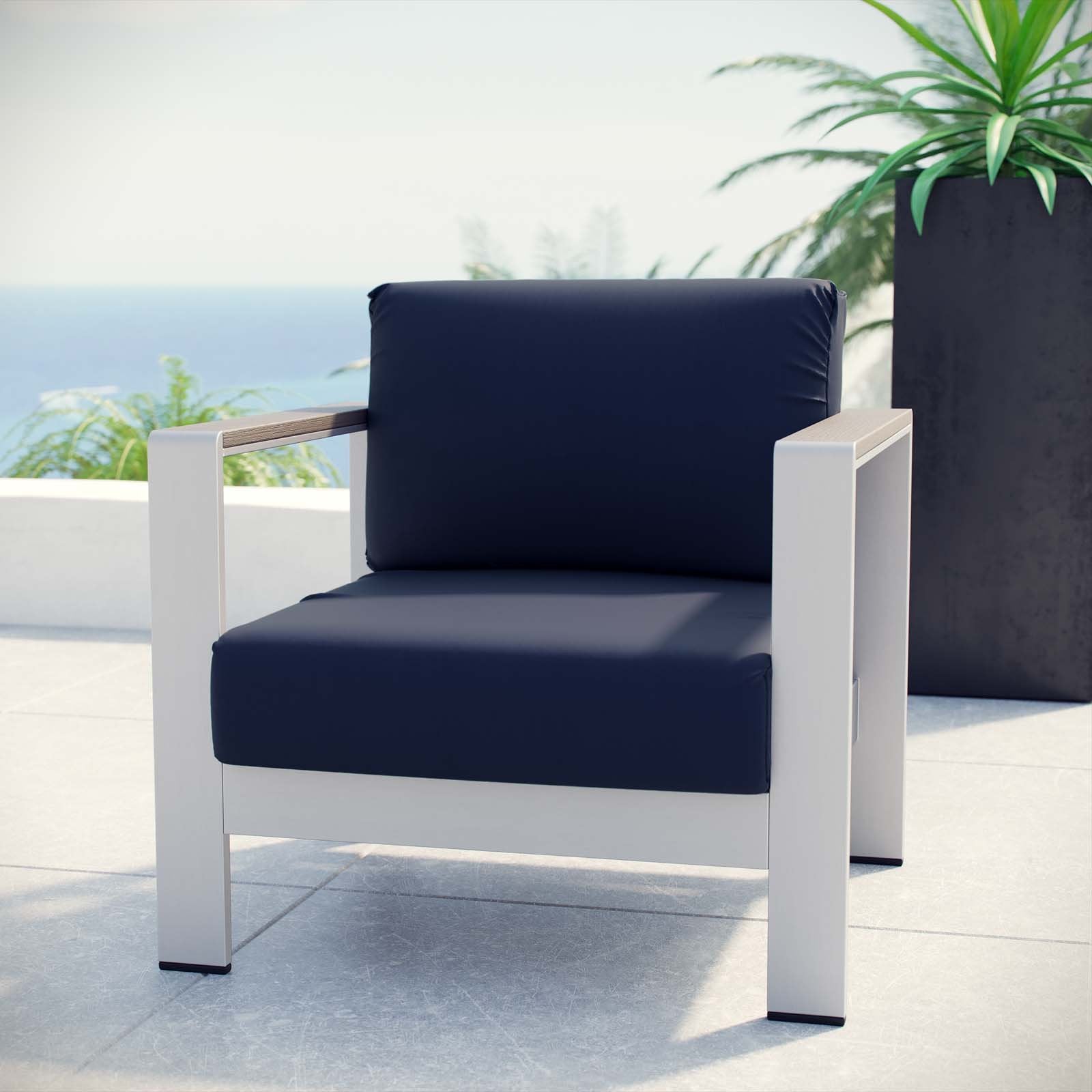 patio bistro sets | CasaFoyer Shore Outdoor Patio Arm Chair | Durable Aluminum Frame | Weather-Resistant Fabric | Stylish & Reliable | Set of 1 | casafoyer.myshopify.com