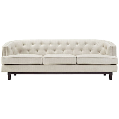 sofas | CasaFoyer Coast Sofa | Elegant, Stylish & Durable | Deep Button Tufting | Dense Foam Cushioning | Walnut Stained Wood Legs | Easy to Clean Polyester Upholstery | Perfect for Modern Living Rooms, Lounges & Reception Areas | Includes 1 Sofa | casafoyer.myshopify.com