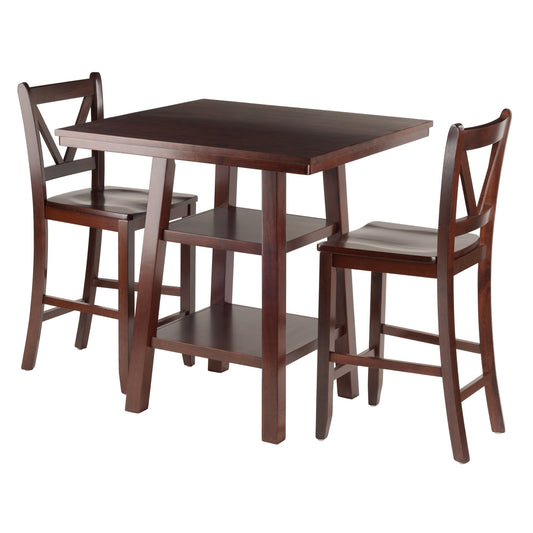 childrens table and chair sets | CasaFoyer Orlando High Table & V-Back Stool Set | Charming Country Home Antique Design | Ample Storage | Solid Wood Construction | Assembly Required | 33.8W x 33.8D x 36H | 24 Stool Height | 2 Boxes | 52.91 lbs. | casafoyer.myshopify.com