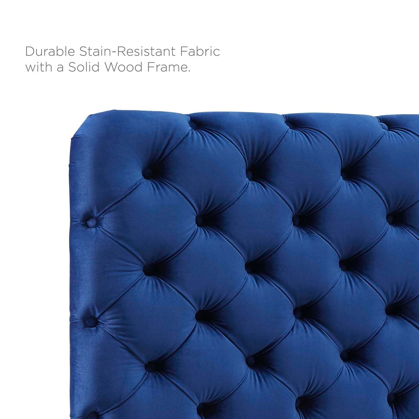 headboards | CasaFoyer Lizzy Tufted Twin Headboard | Elegant Diamond Pattern | Stain-Resistant Performance Velvet | Adjustable Design | Navy | casafoyer.myshopify.com