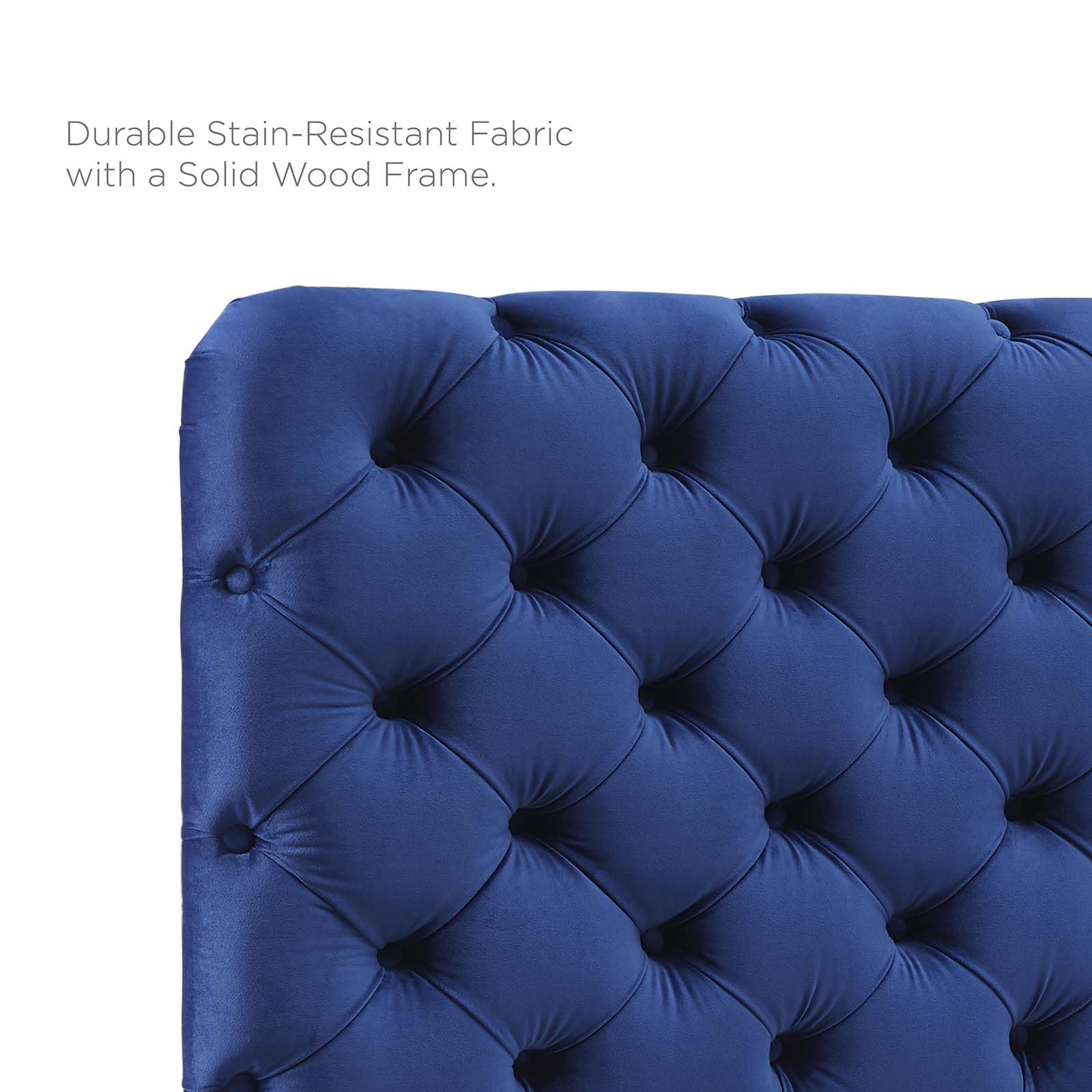 headboards | CasaFoyer Lizzy Tufted Twin Headboard | Elegant Diamond Pattern | Stain-Resistant Performance Velvet | Adjustable Design | Navy | casafoyer.myshopify.com