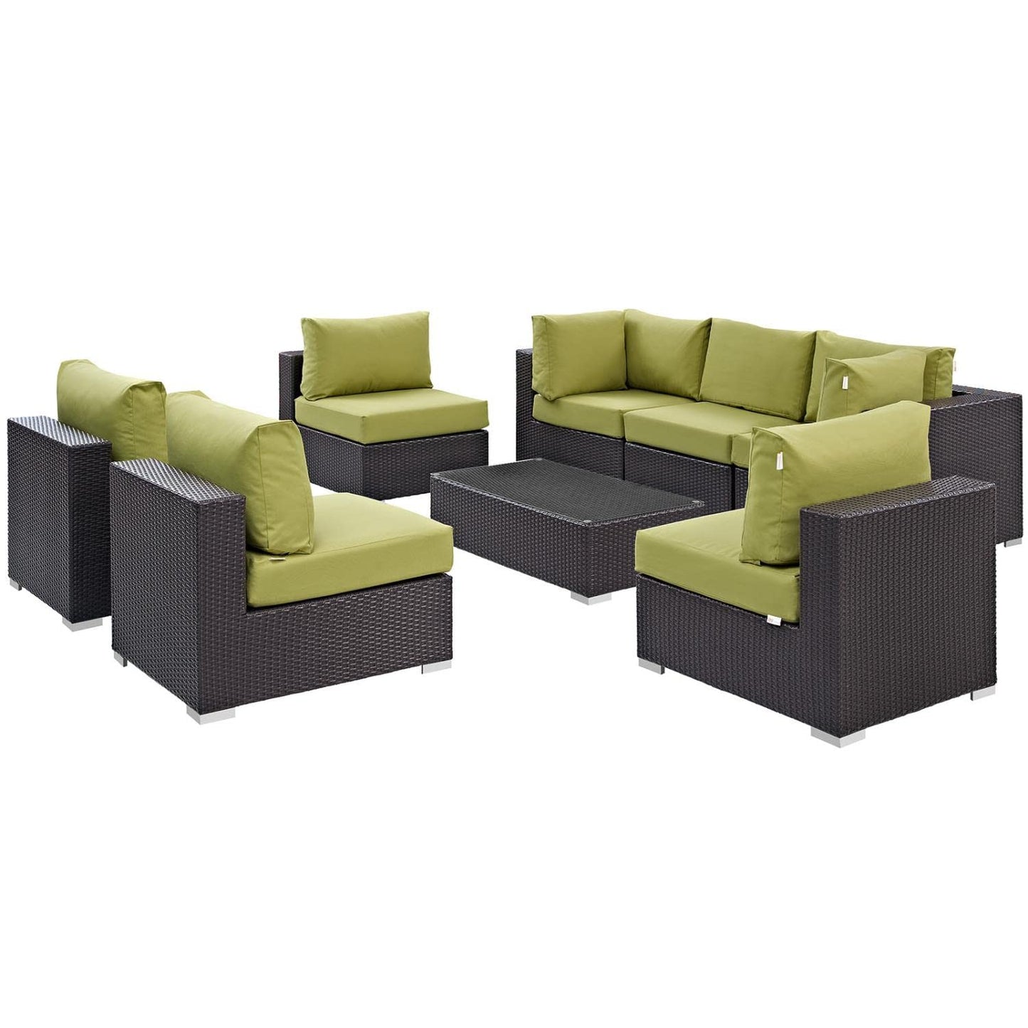 kitchen and dining room sets | CasaFoyer Convene Outdoor Sectional Set | Durable Rattan Weave | Weather-Resistant Cushions | 8-Piece Patio Furniture | casafoyer.myshopify.com