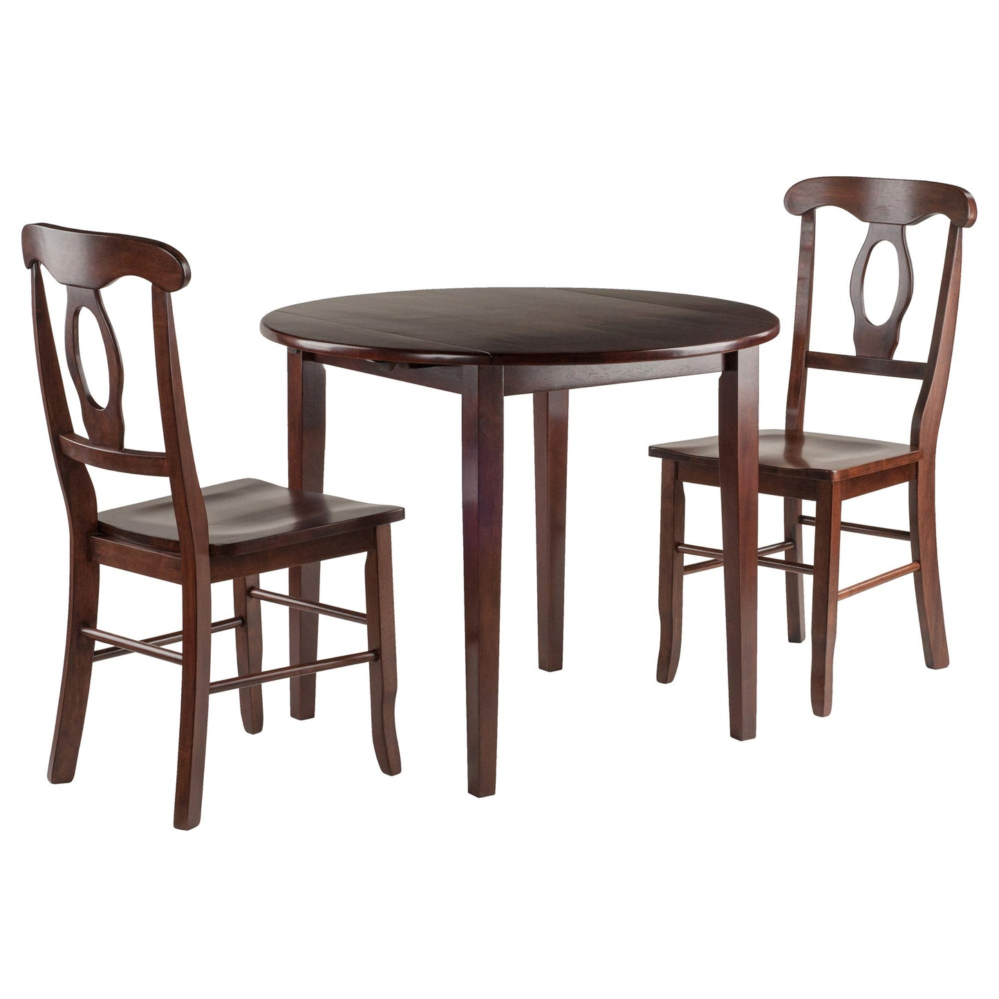 home office desk chairs | CasaFoyer Clayton Round Drop Leaf Table Set | French Country Farmhouse Style | Solid Wood | Walnut Finish | 35.98 Diameter | Ready to Assemble | casafoyer.myshopify.com