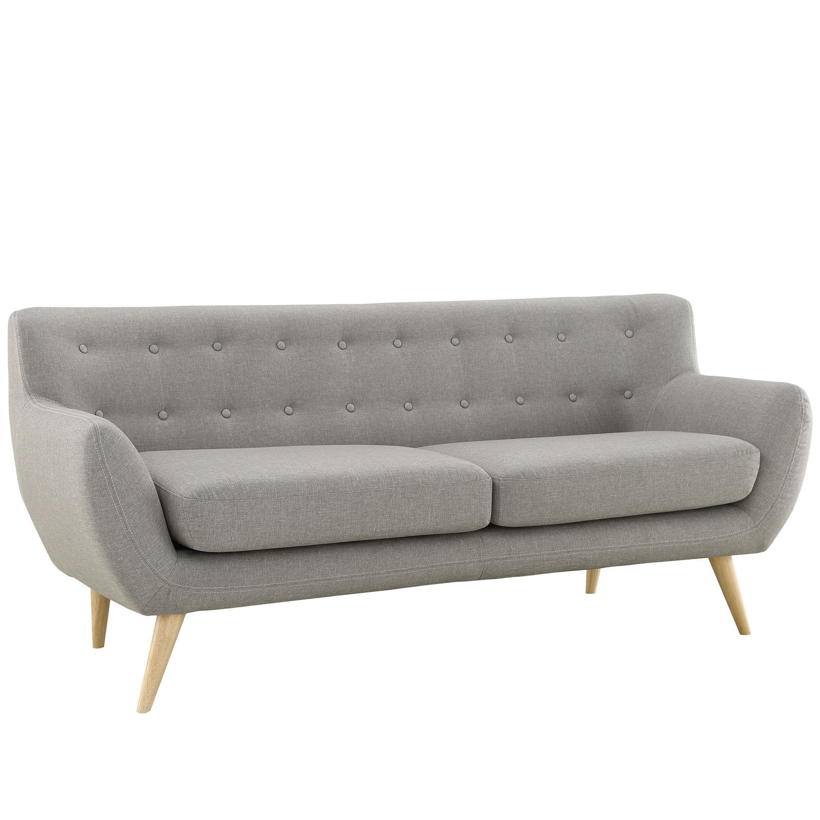 Sofa & chair Sets | Exquisite Remark Sofa | Luxurious & Stylish | Dual Cushion Design | Organic Shape | Natural Wood Legs | Mid-Century Modern | Polyester Upholstery | Finely Stitched Buttons | Perfect for Living Rooms & Lounges | casafoyer.myshopify.com