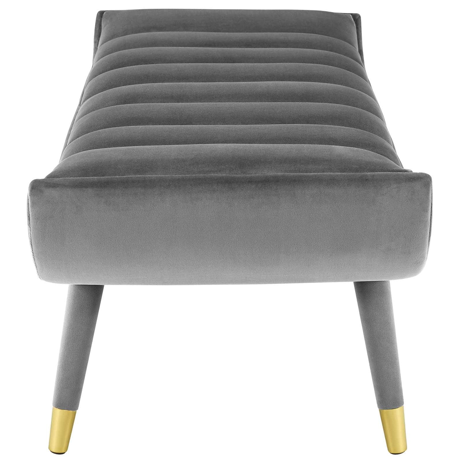 home office desk chairs | CasaFoyer Guess Channel Tufted Accent Bench | Vintage Artisan Design | Sturdy Rubberwood Frame | Soft & Stain-Resistant Upholstery | Perfect for Living Room, Bedroom, Entryway | Gray | casafoyer.myshopify.com