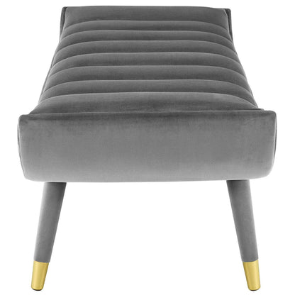 home office desk chairs | CasaFoyer Guess Channel Tufted Accent Bench | Vintage Artisan Design | Sturdy Rubberwood Frame | Soft & Stain-Resistant Upholstery | Perfect for Living Room, Bedroom, Entryway | Gray | casafoyer.myshopify.com