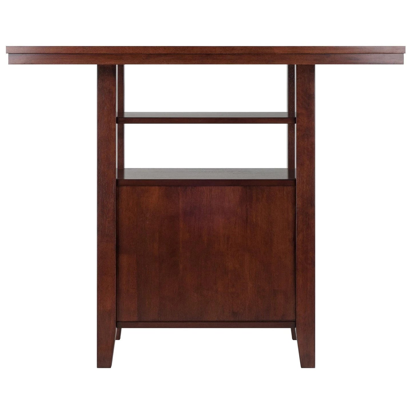 TABLE | CasaFoyer  Wood Albany High Table | Retro Design | Space-Saving | Multiple Uses | Kitchen, Dining, Dorm Room | Walnut Finish | Sleek Handles | Complete Set with Counter Stools | Easy Assembly | 41.7W x 29.9D x 35.8H | casafoyer.myshopify.com