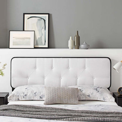 headboards | CasaFoyer Collins Tufted Wood Full Headboard | Modern Retro Style | Wood Grain Frame | Compatible with Billie and Margo Collections | Durable Rubberwood and MDF Construction | Dense Foam Padding | Customizable | Assembly Required | casafoyer.myshopify.com
