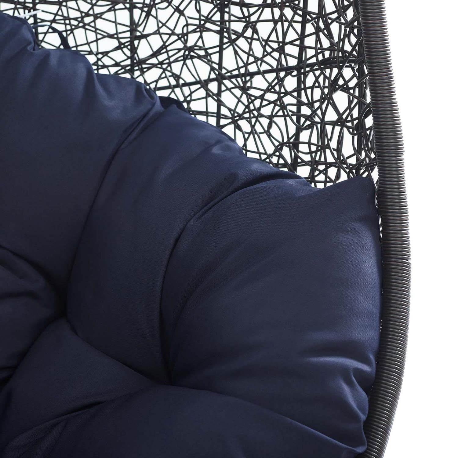 porch swings | Ergode Encase Outdoor Patio Swing Chair | Exotic Island Tranquility | Synthetic Rattan | All-Weather Cushion | Steel Frame | Adjustable Chain | Weather & UV Resistant | Perfect for Patio, Backyard, Porch, Poolside | Indoor/Outdoor Use | (Black Navy) | casafoyer.myshopify.com