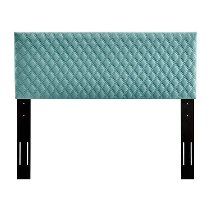 headboards | CasaFoyer Angela Tufted Diamond Lattice Performance Velvet King Headboard | Stain-Resistant Upholstery | Adjustable Height | Mint | casafoyer.myshopify.com