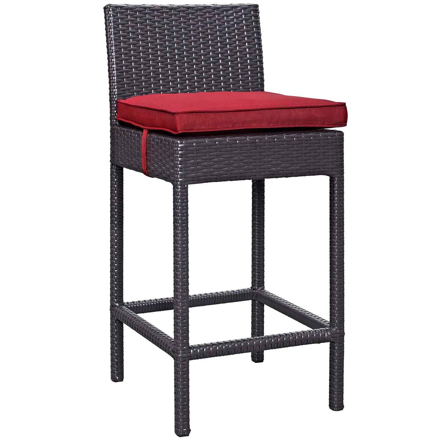 STOOL_SEATING | Convene Outdoor Bar Stool | Synthetic Rattan | Aluminum Frame | All-Weather Cushions | Enhance Your Outdoor Dining Experience | casafoyer.myshopify.com