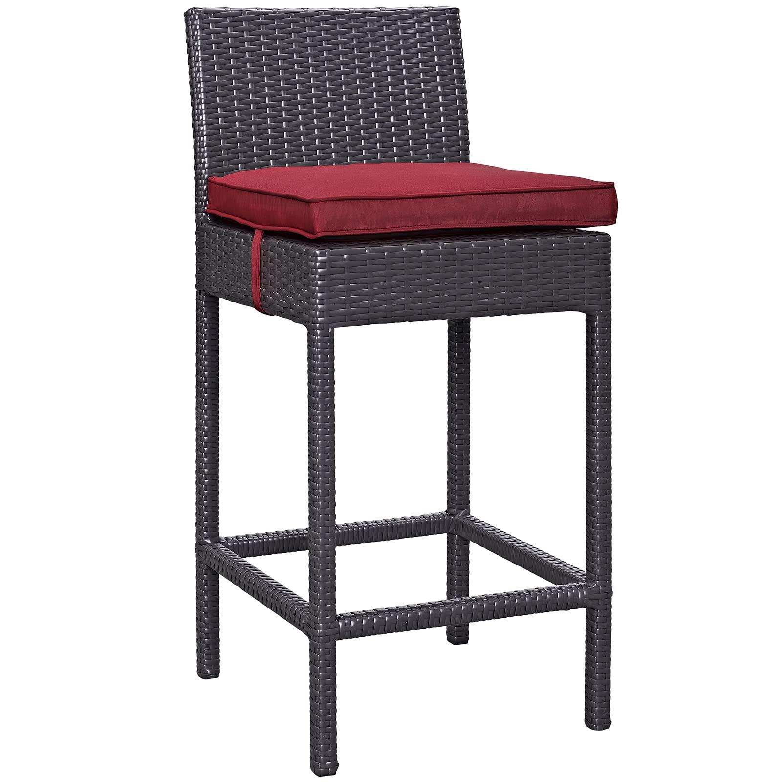 STOOL_SEATING | Convene Outdoor Bar Stool | Synthetic Rattan | Aluminum Frame | All-Weather Cushions | Enhance Your Outdoor Dining Experience | casafoyer.myshopify.com