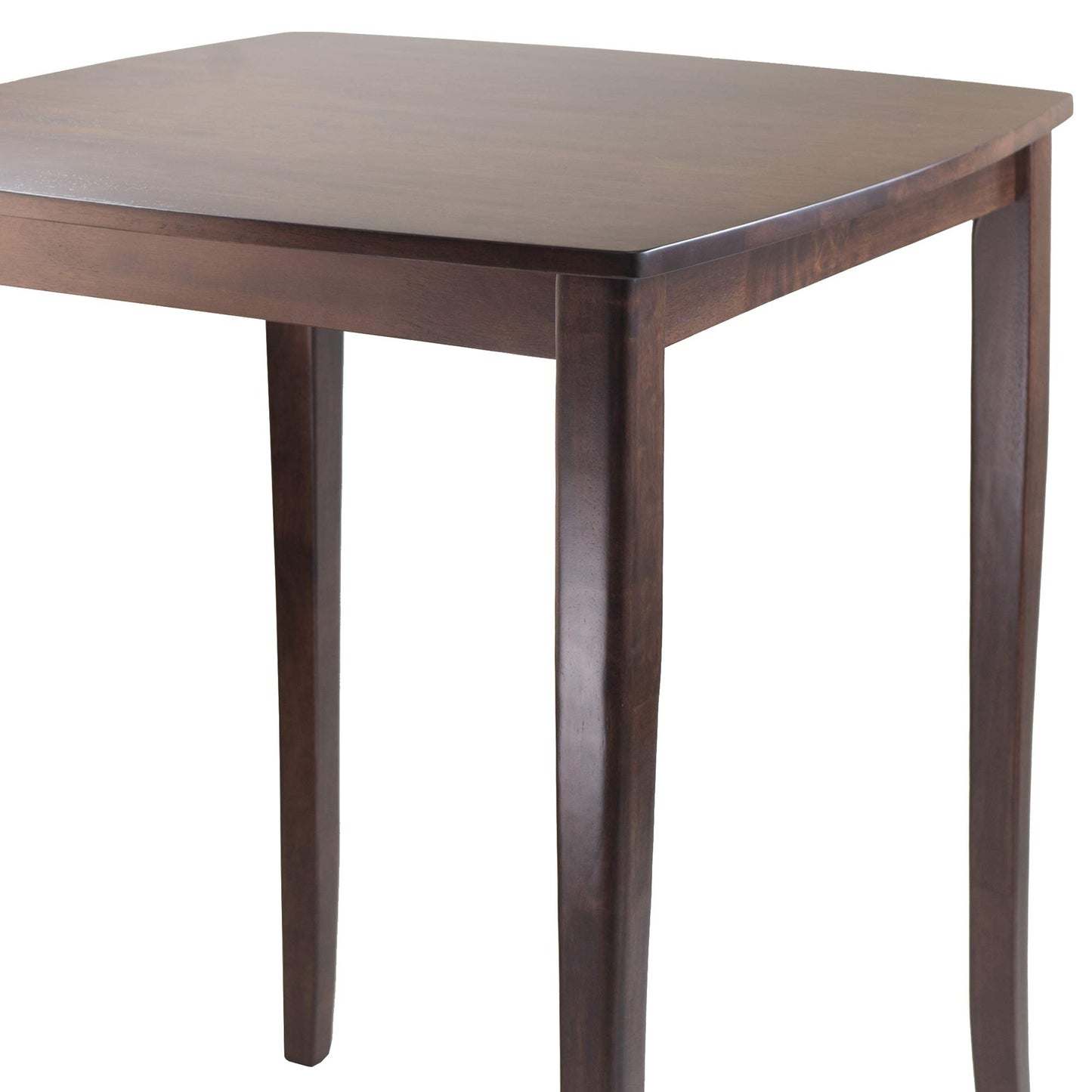 TABLE | CasaFoyer  Wood Inglewood High Table | Elegant & Versatile | Tapered Legs & Curved Profile | Walnut Finish | Fits Small Spaces | Accommodates 4 Guests | Easy Assembly | 33.86 W x 33.86 D x 38.9 H | casafoyer.myshopify.com